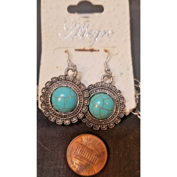 Allegro Turquoise Pendant Necklace & Earring Set New with tag - Picture 3 of 9